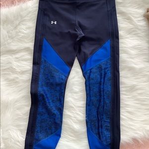 UnderArmour Compression Cropped Leggings Blue L